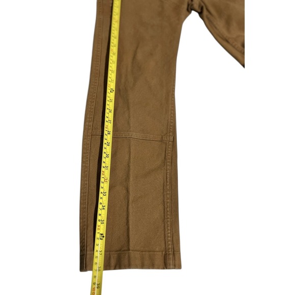 Taylor Stitch Canvas Camp Chore Pants Size 30 Tan Button Fly Men's Double Knee - Picture 11 of 14